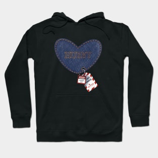 Romantic Hubby Wifey Electrician Lockout Tagout Denim Heart Hoodie